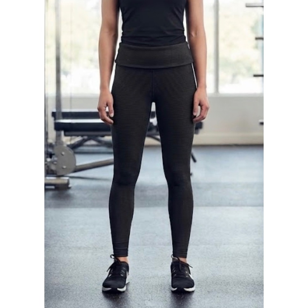 Nike Fold Over Dri-FIT Leggings Olive Green Black Striped Athletic Tights Mens M